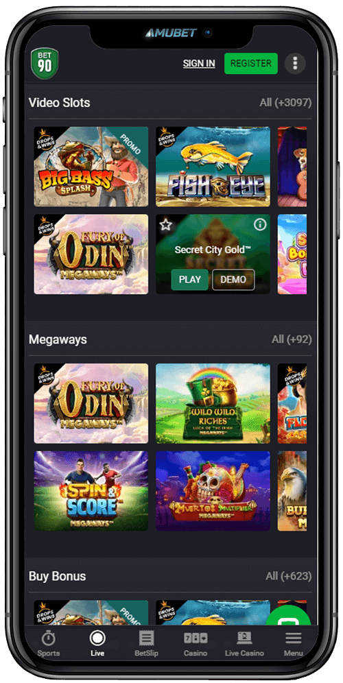 Bet90 Mobile App - Casino