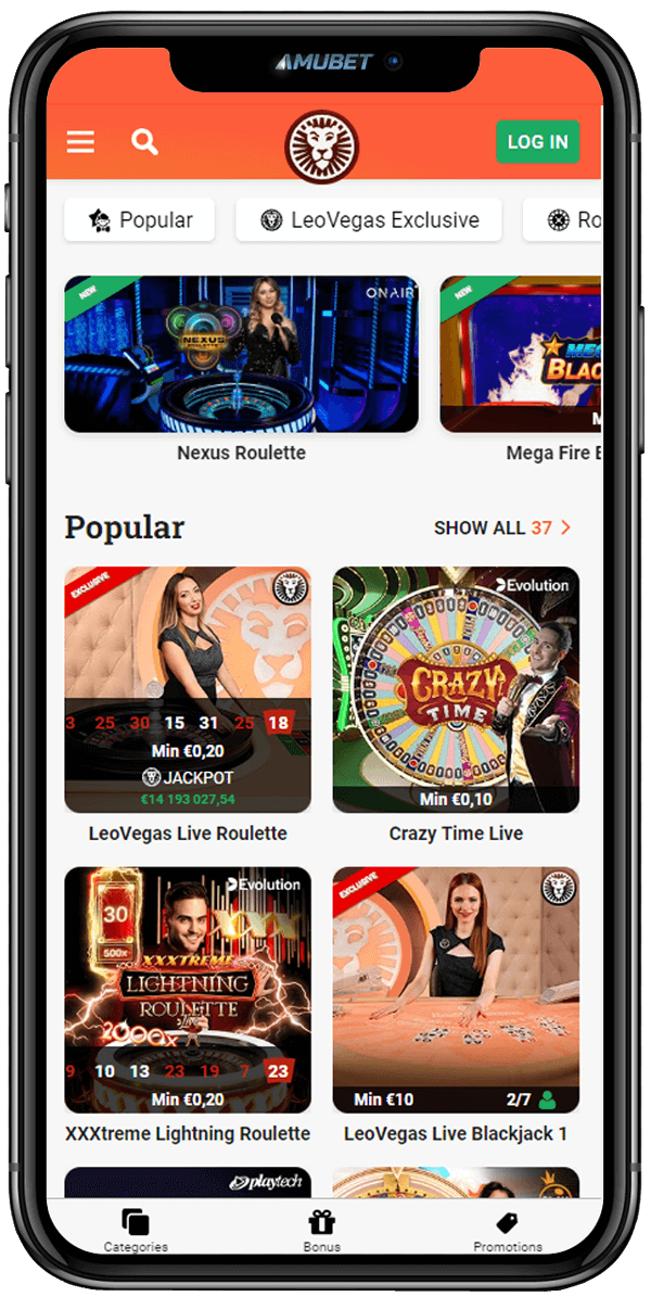 LeoVegas Mobile App Live Casino